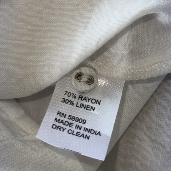 Antonio Melani Linen Blend Button Up Blouse Pouf Short Sleeve Sz XL - Picture 10 of 14